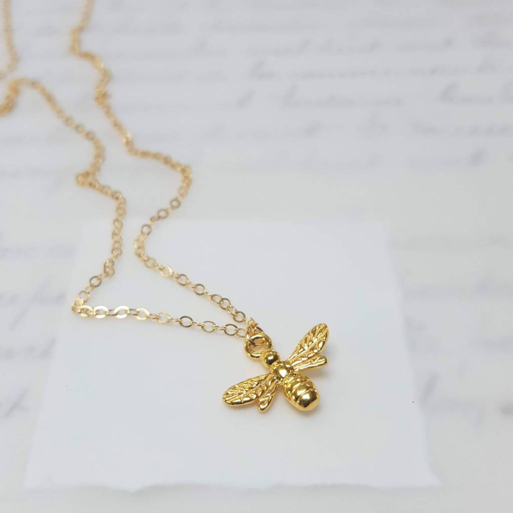 Gold Bee Necklace Zamsoe Necklace
